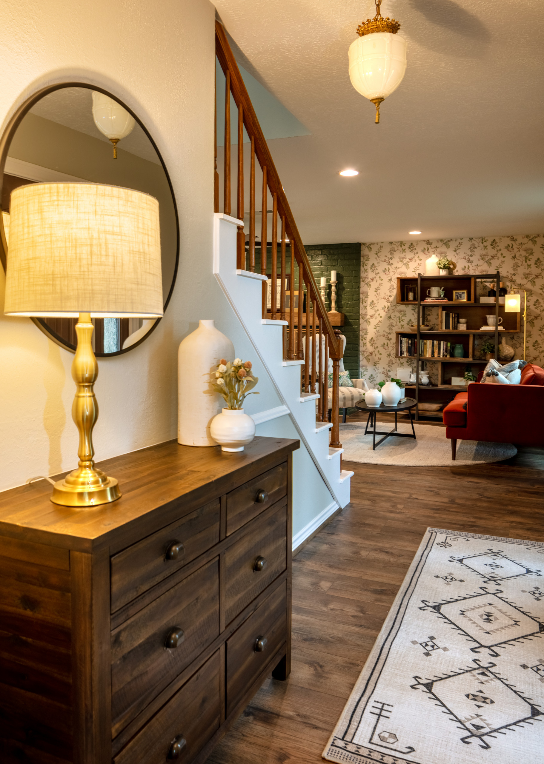 Modern Eclectic Living Room and Entry