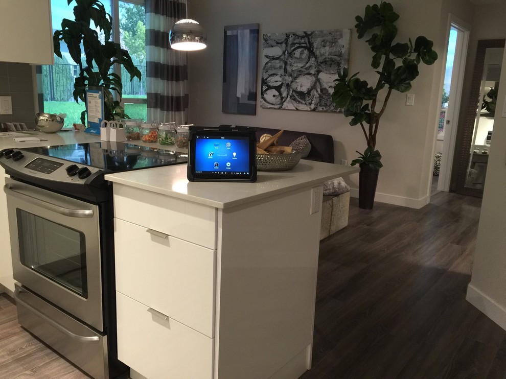 Inspiration for a transitional home design remodel in Edmonton