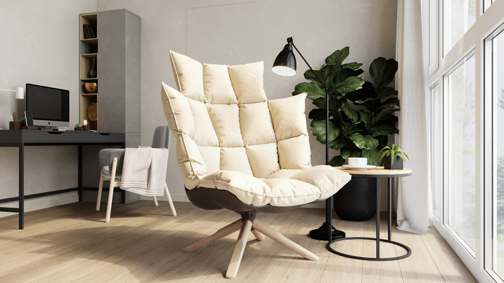 Барнхауз с мансардными окнами в серых оттенках