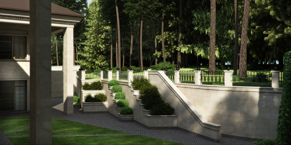 Ландшафт Сады Майендорф, подпорные стены, цветники