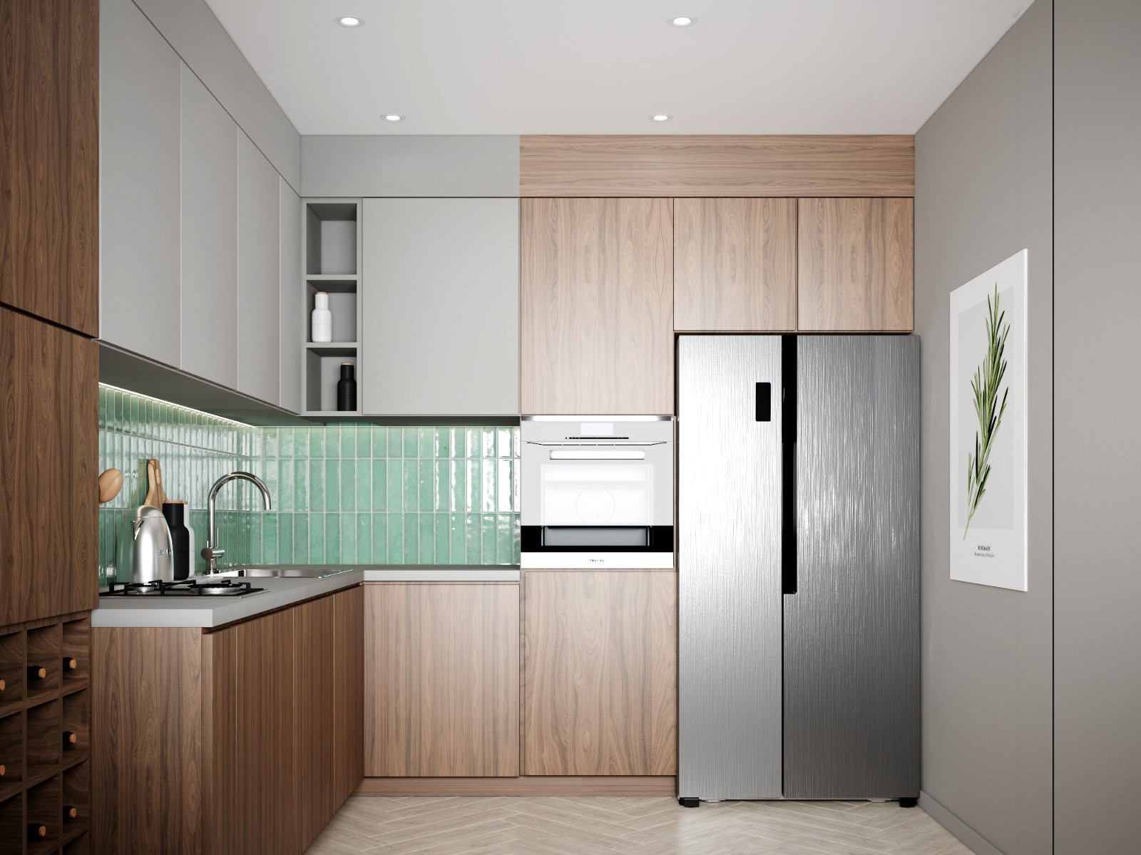 Кухня в скандинавском стиле в ЖК "Нахабино"