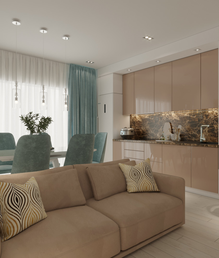 Современная кухня-гостинная