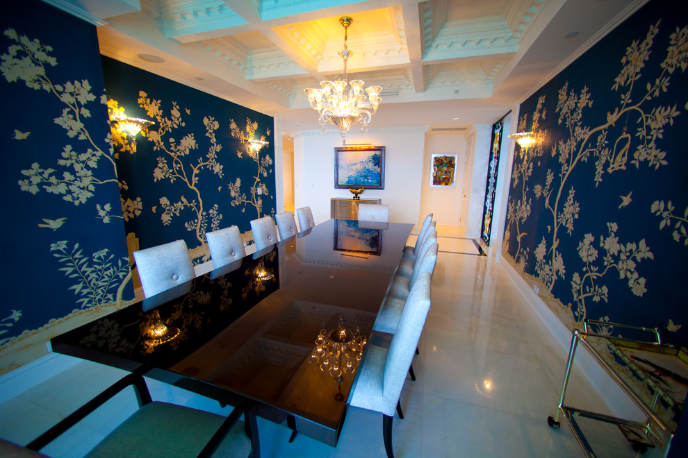 Design ideas for an asian dining room in Miami.
