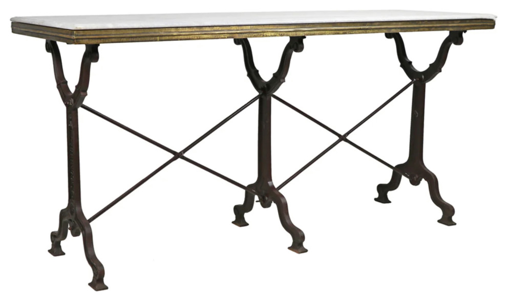 Matthew Izzo Home Avignon White Rectangle Bistro Table French Country