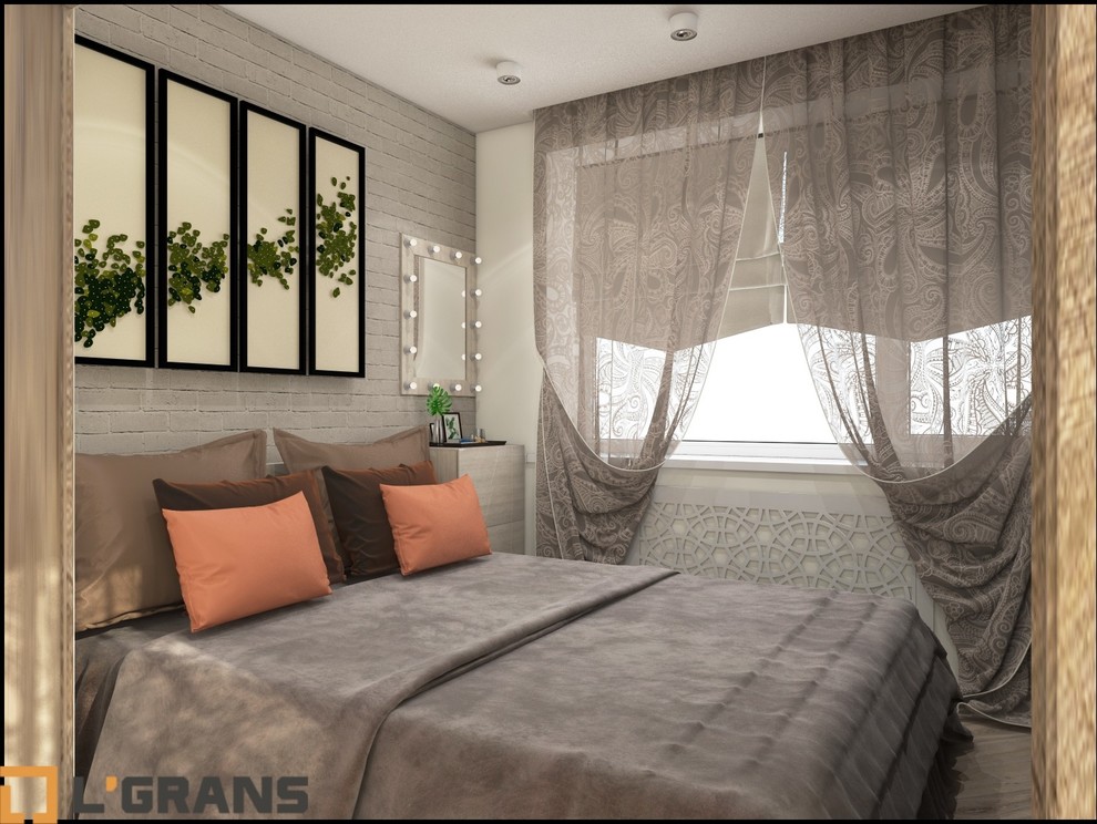 Дизайн интерьера 2х комнат в 3к. квартире