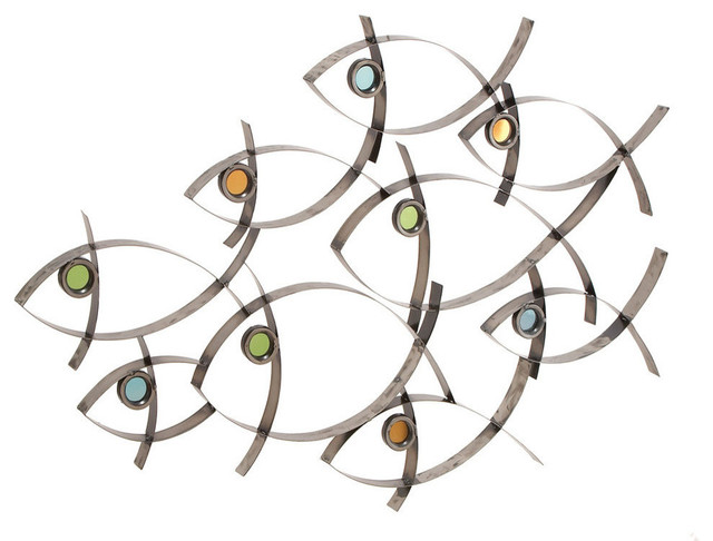 Fish Decor For Walls metal fish decor - modern - wall sculptures -brimfield & may Fish Decor For Walls metal fish decor - modern - wall sculptures -brimfield & may