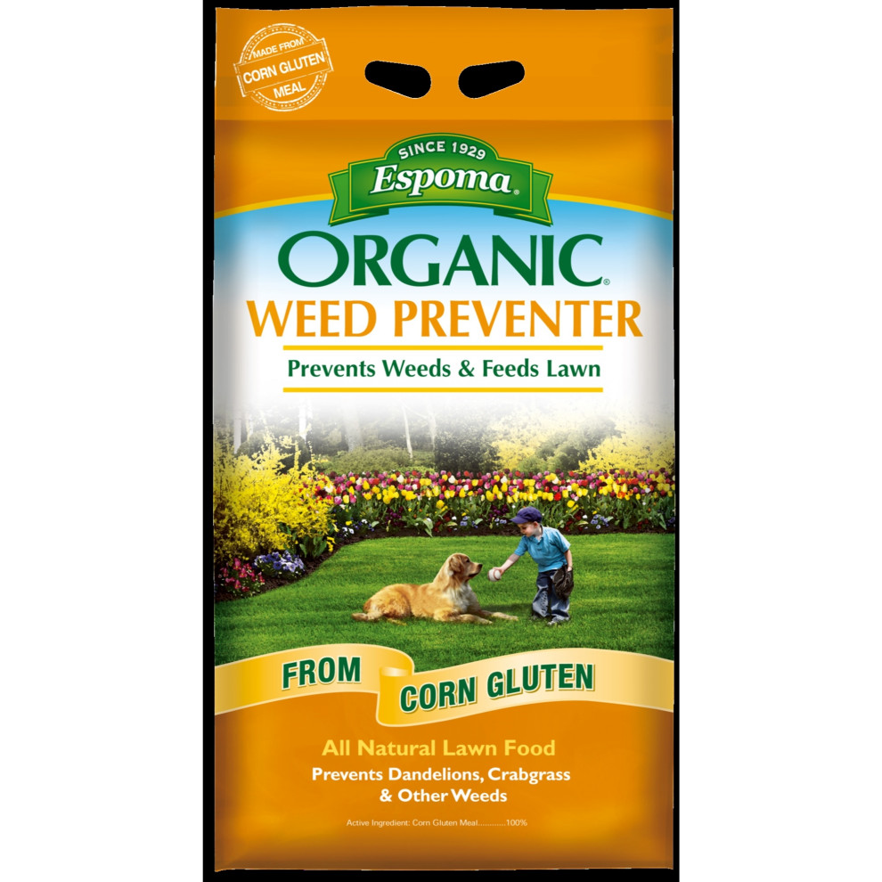 Espoma Organic AllNatural Weed Preventer, Made from Corn Gluten, 25 lb Bag Traditional