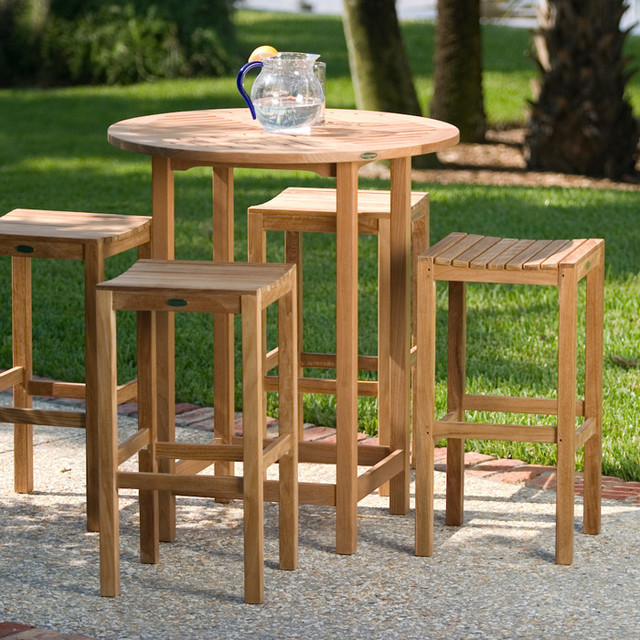 Teak Backless Bar Table Set - Transitional - Patio - Orange County - by ...