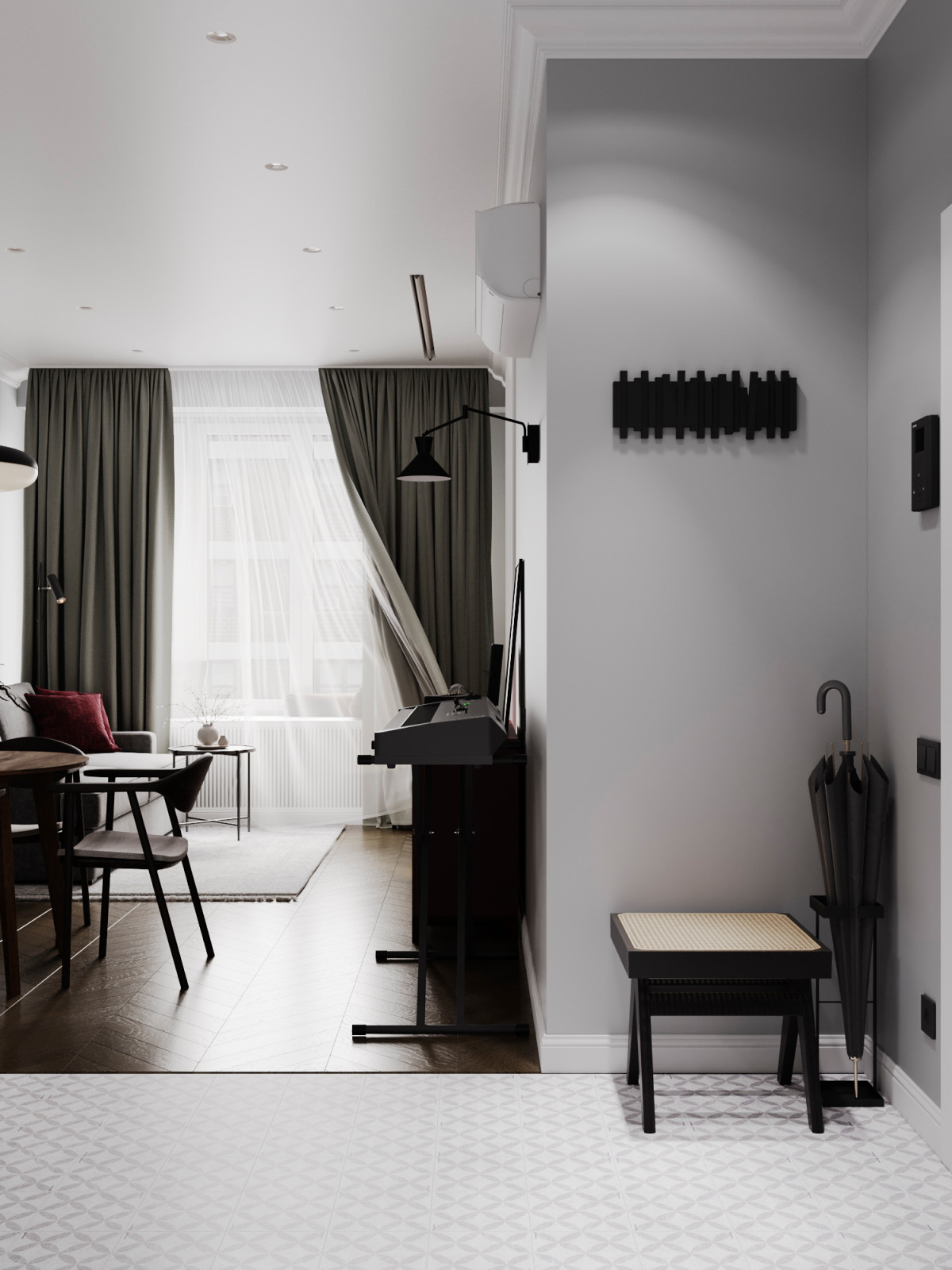 Современный mid-century в ЖК Западный Порт