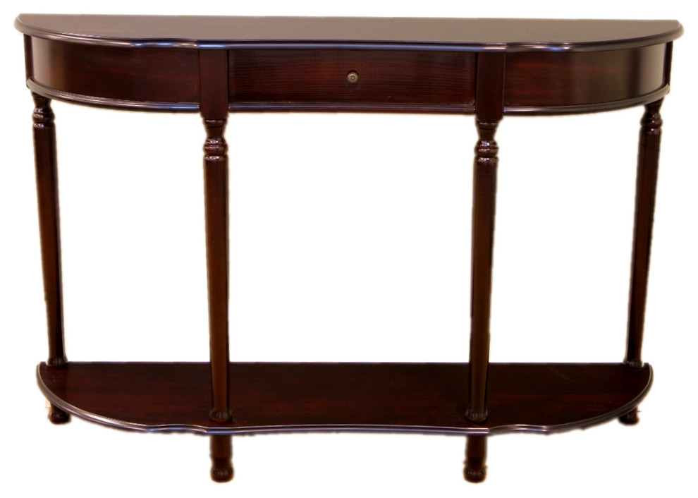 Console Sofa Table with Drawer, Espresso