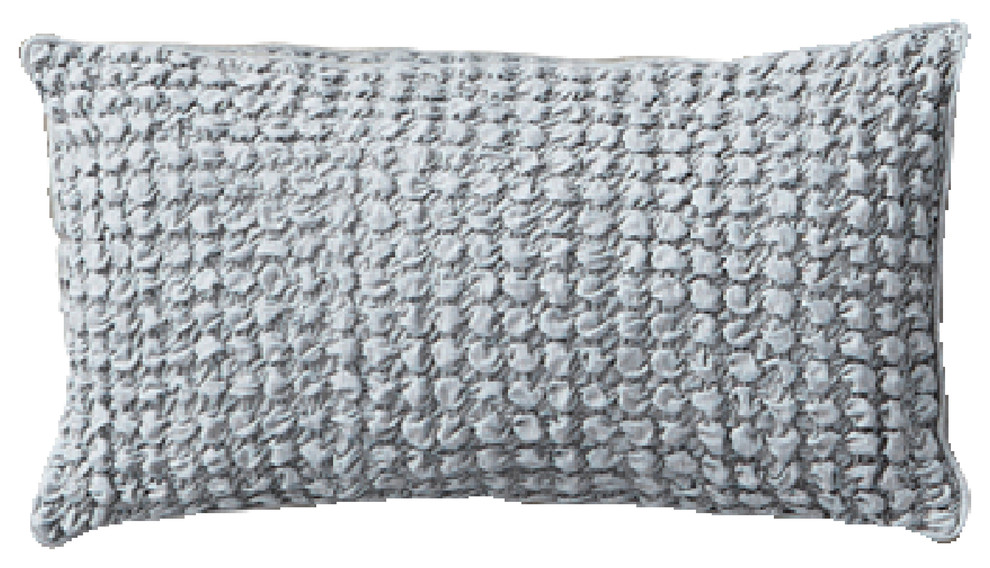 AWE Jersey Knit  1-Piece Cotton Oblong Pillow, Gray 12"x24"