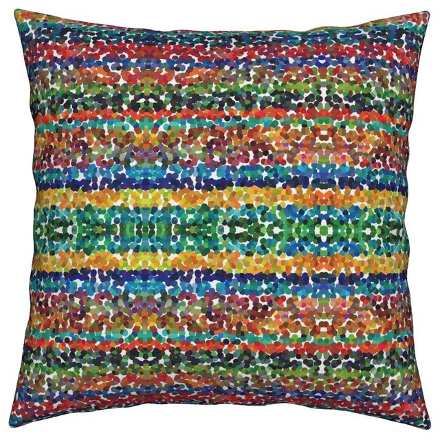 Dots Color Bright Geometric Abstract Fun Throw Pillow