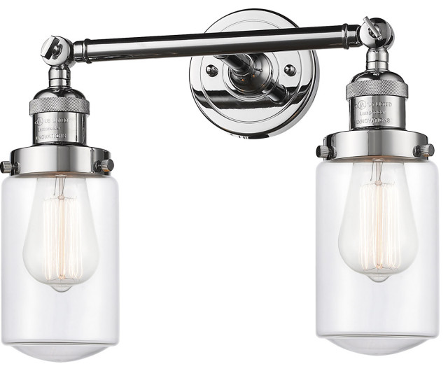 Franklin Restoration Dover 2 Light Bathroom Vanity Light in Polished