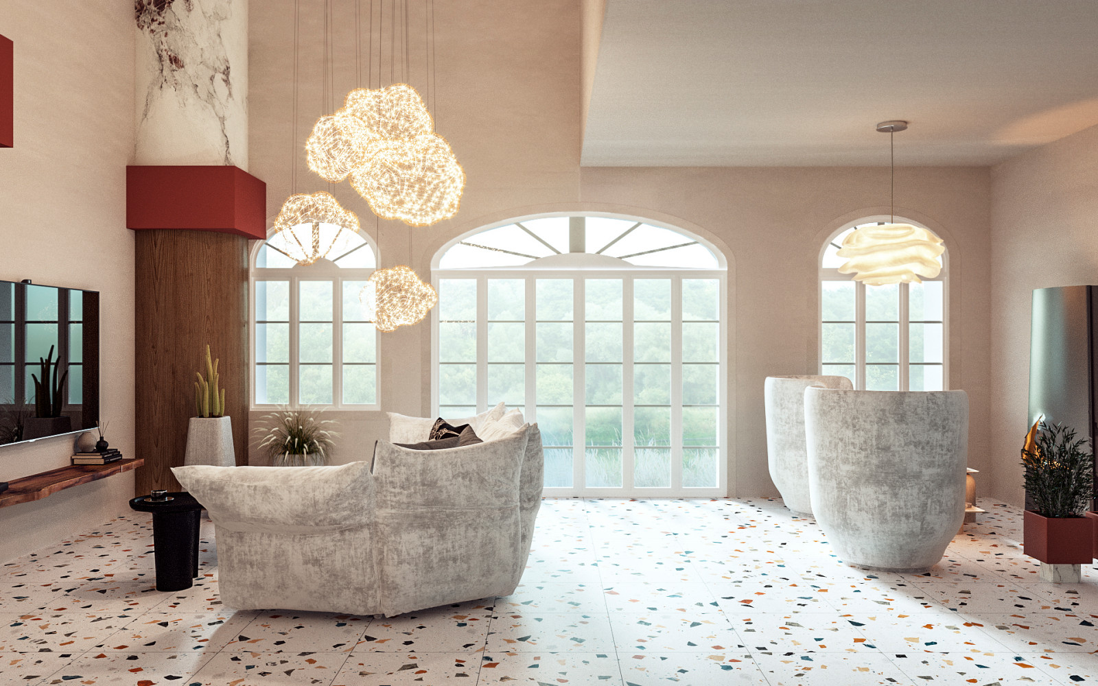 Гостиная в загородном доме