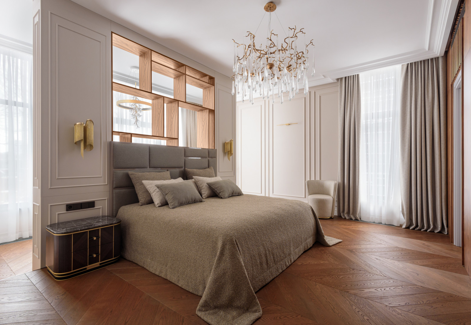 Таунхаус. Идеальная спальня. Зеркала в интерьере 2022