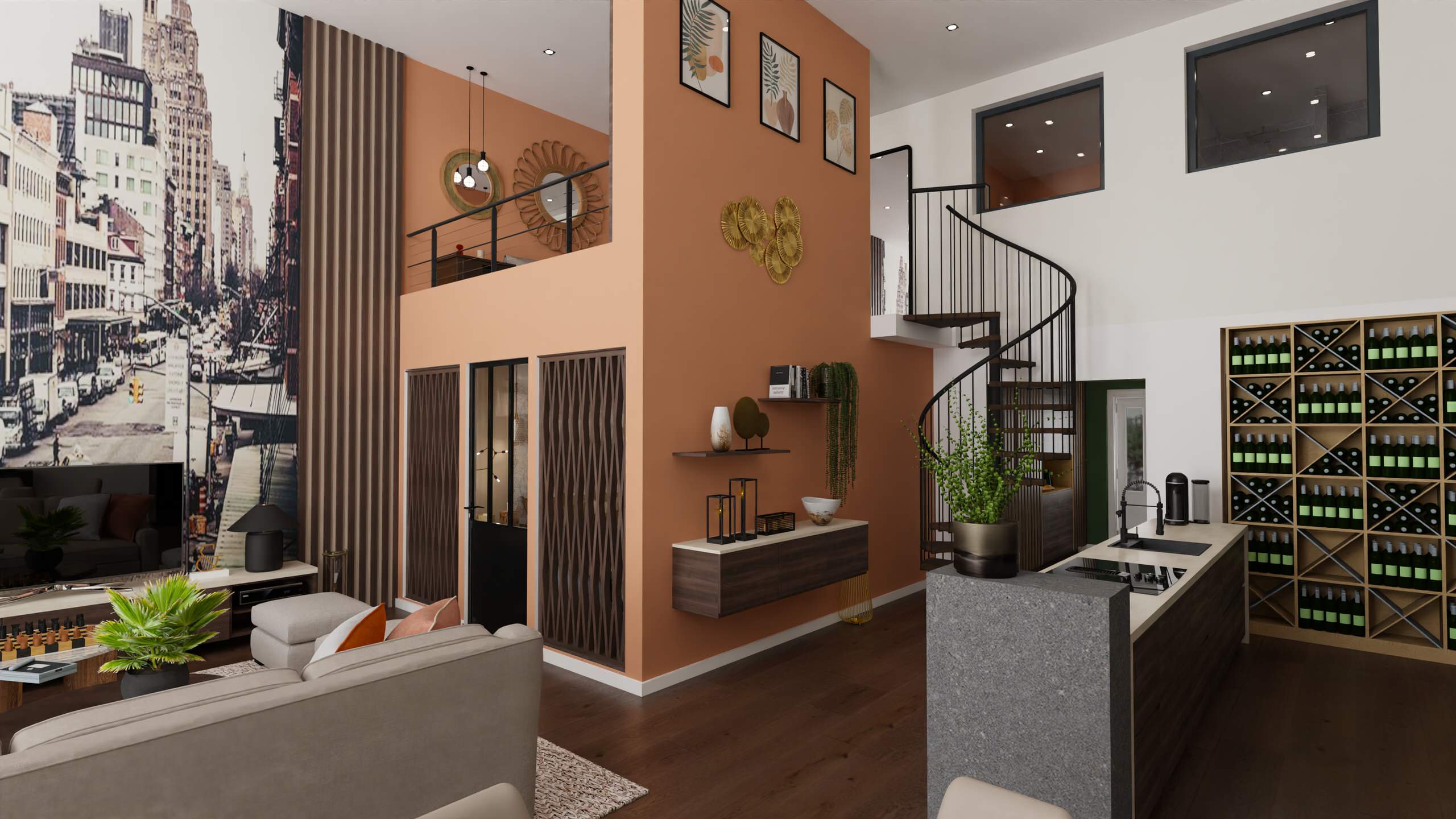 Appartement avec ouvertures façades