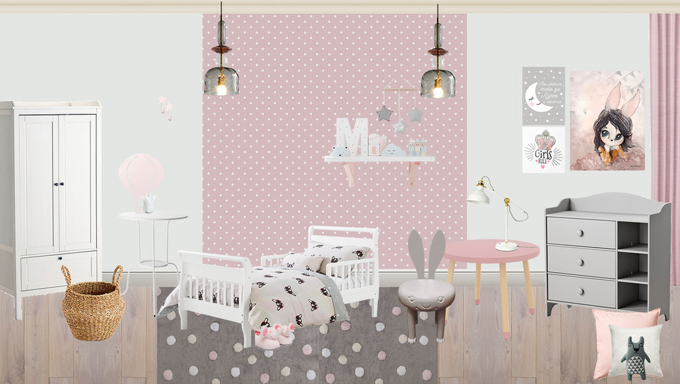 Коллажи детских комнат для девочек