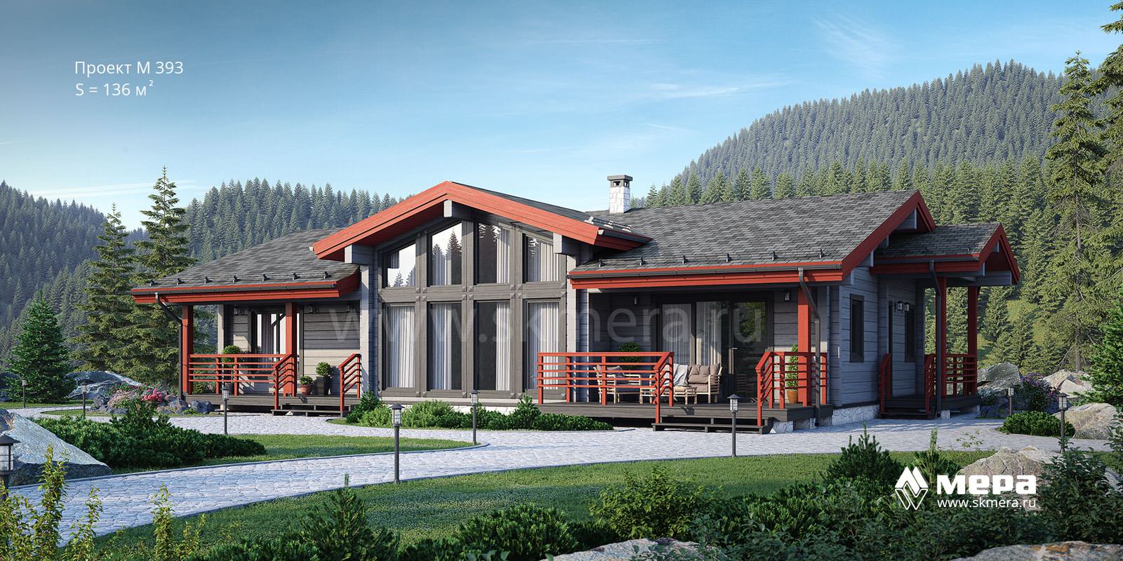 Современные  дома из клееного бруса