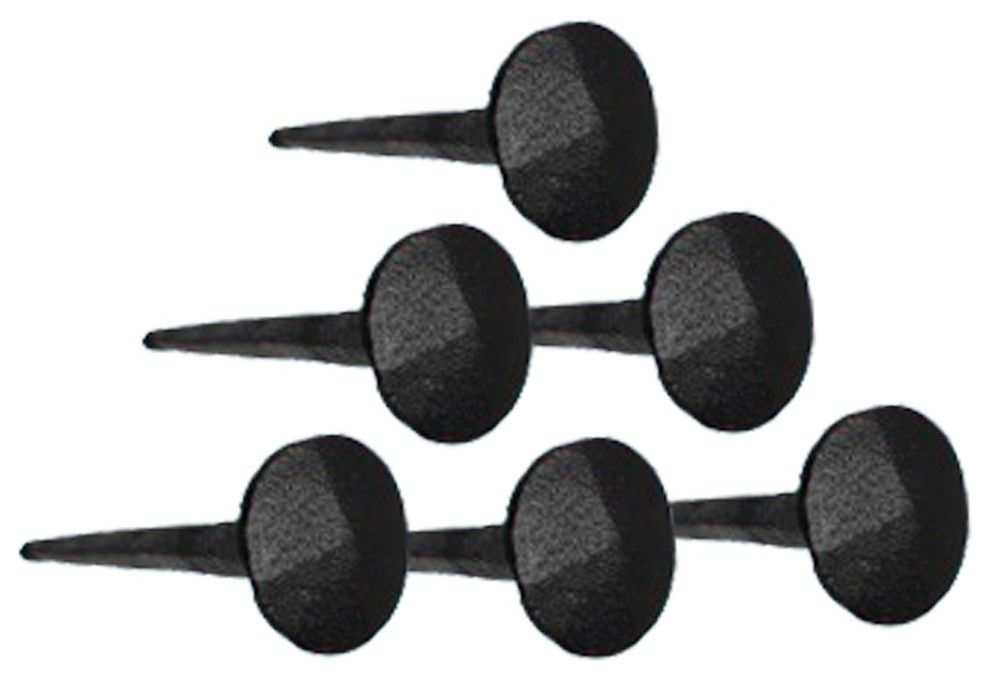 Natural Black Iron Finish Set of 6 3/4 x 1 Inch Square Pyramid Decorative Iron Nails/Clavos 