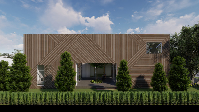 Timber Form House contemporary-fasad