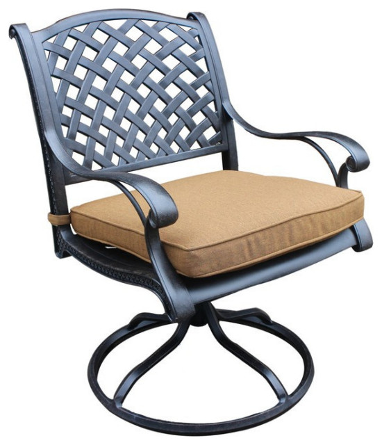 Flamingo Cast Aluminum Bar Stool With Cushion, Set of 2 Traditional