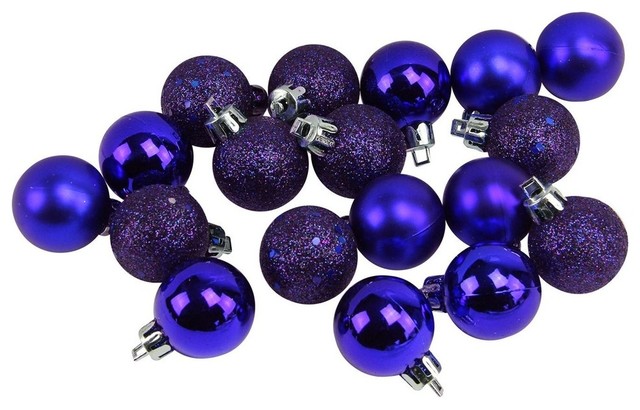 18ct Indigo Blue Shatterproof 4Finish Christmas Ball Ornaments 1.25