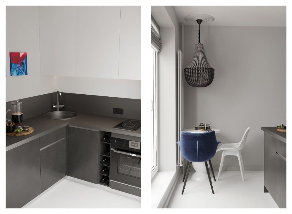 Светлая квартира в панельном доме для молодой девушки