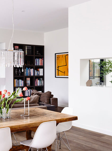Kew House modern-vardagsrum