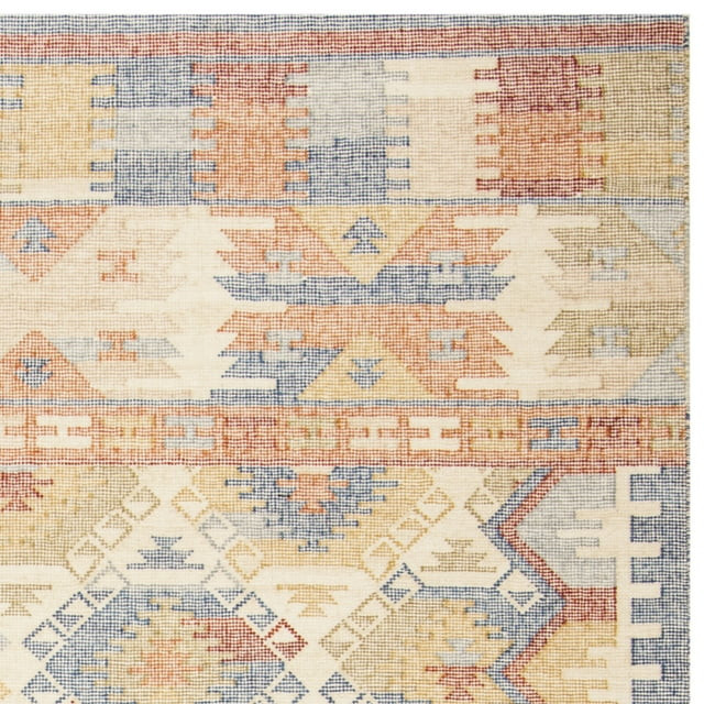 Sw Pattern Rugs Southwestern Wool-Cotton Blend Area Rug with Geometric Pattern ...