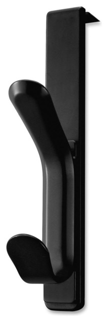 Lorell Over The Panel Plastic Double Coat Hook Plastic Black Contemporary Wall Hooks By Bisonoffice