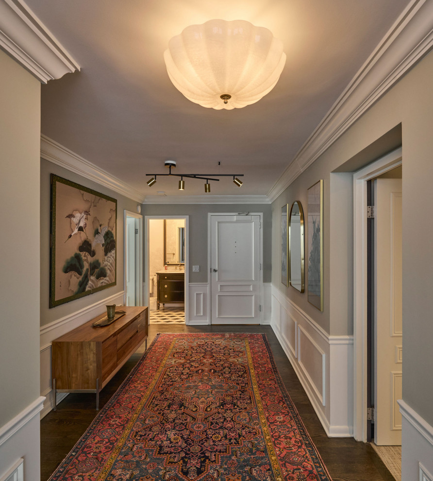 Hallway - mid-sized transitional hallway idea in Chicago