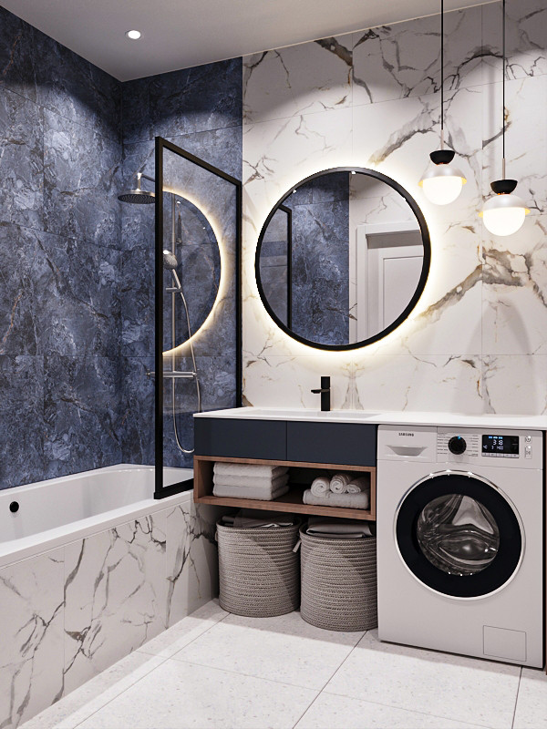 Большой санузел в современном стиле