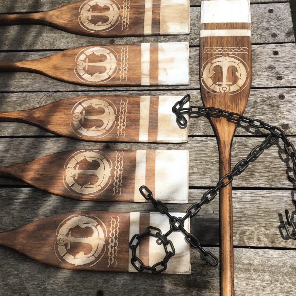 The Anchoar Rustic White accents Gold Coast Tweed par Oars Galore Houzz