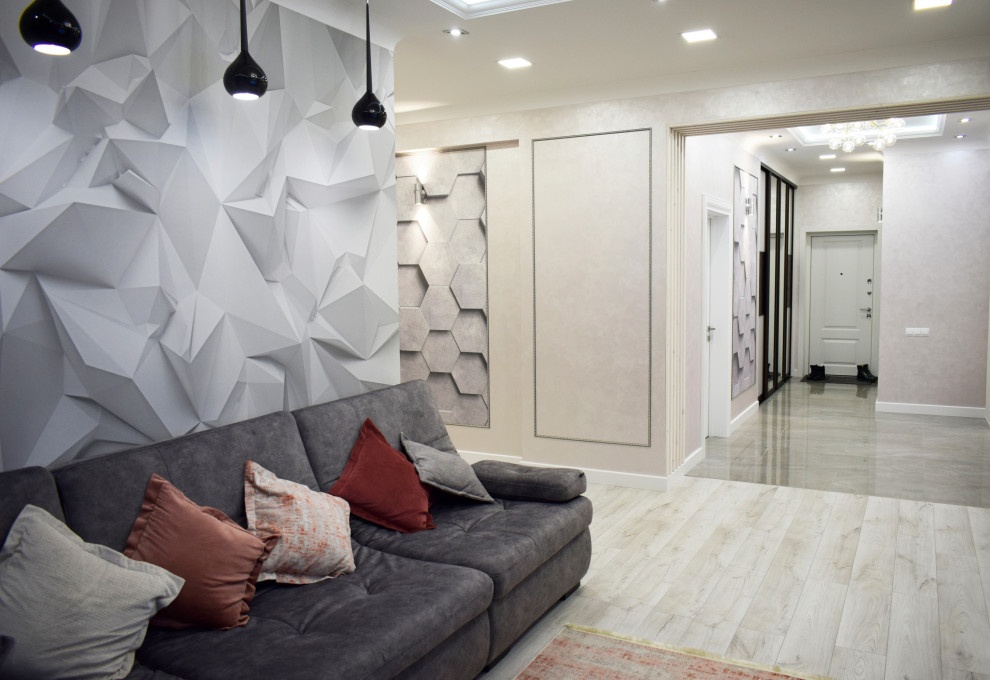 Реализация современной гостиной площадью 25кв.м