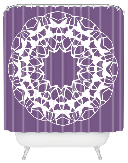 Deny Designs Karen Harris Mod Medallion Plum Shower Curtain, Standard 69"x72" Contemporary