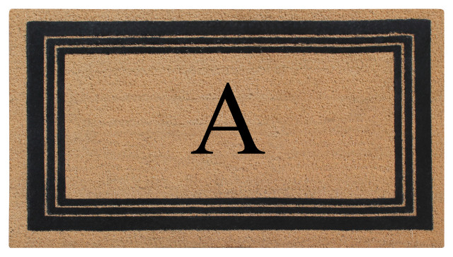 A1HC Natural Coir Monogrammed Entrance Flock Outdoor Durable Doormat 24 ...