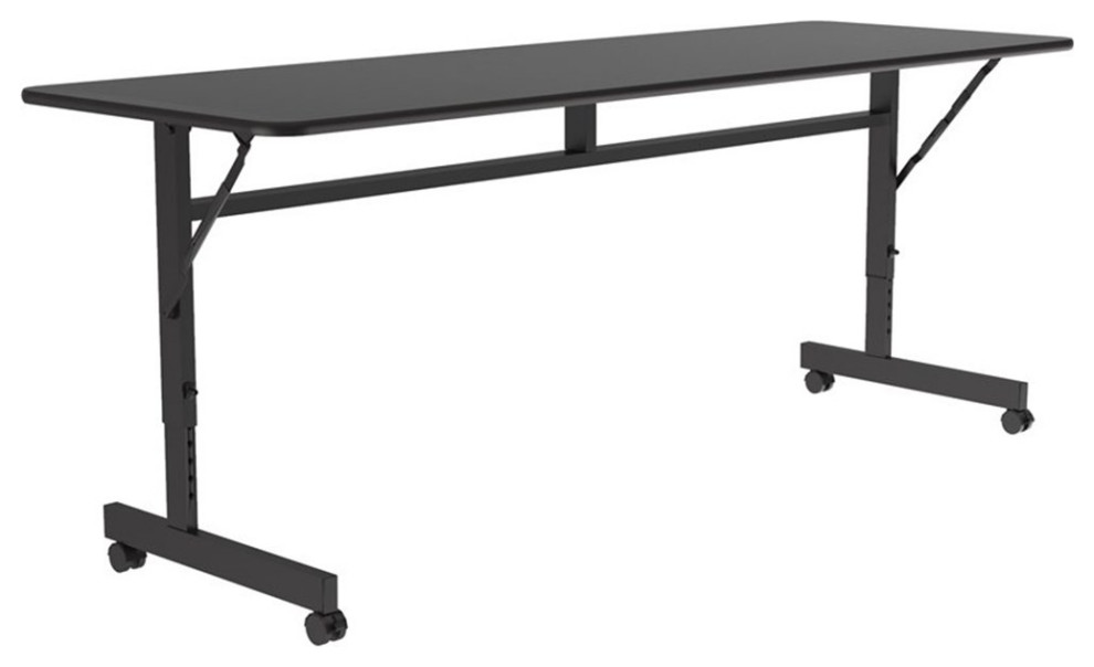 Correll 24"W x 72"D Econline Flip Top Tables in Black Granite