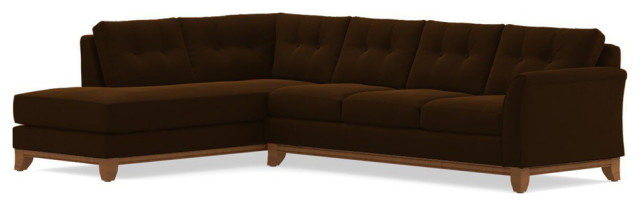 Apt2B Marco 2-Piece Sectional Sofa, Dark Chocolate, Chaise on Left