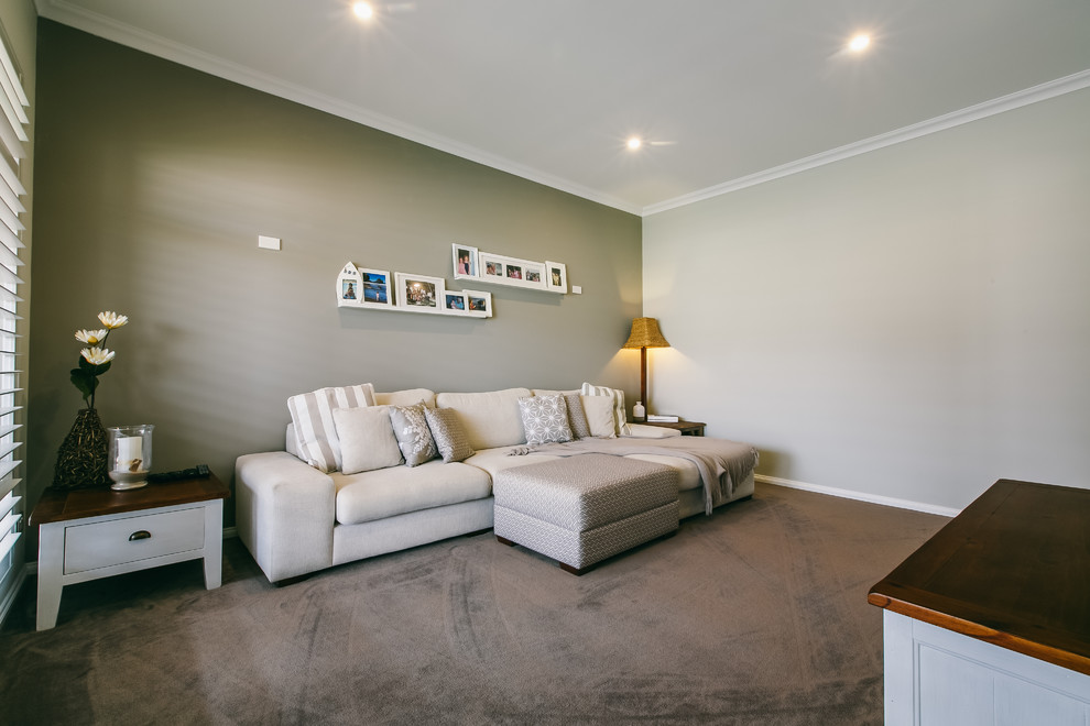 Beach style home theatre in Perth.