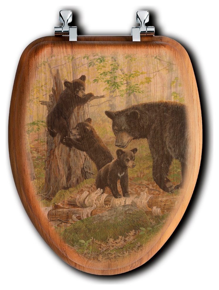 Toilet Seat, Elongated, Playtime Bears, 16"x18.5" Tropical Toilet Seats by House
