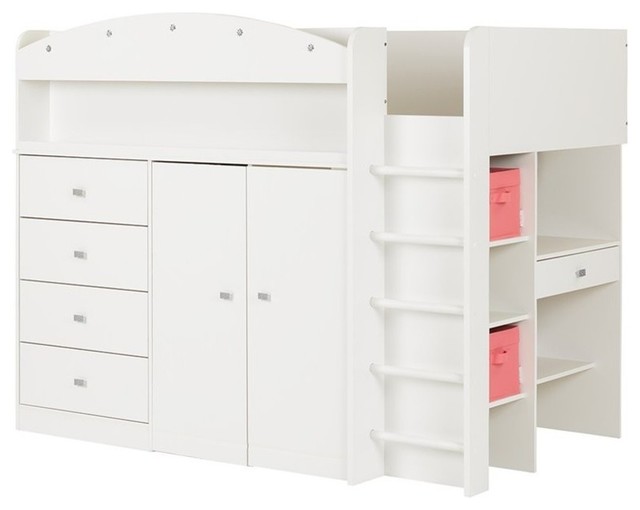 Tiara Twin Loft Bed with Desk (39'')