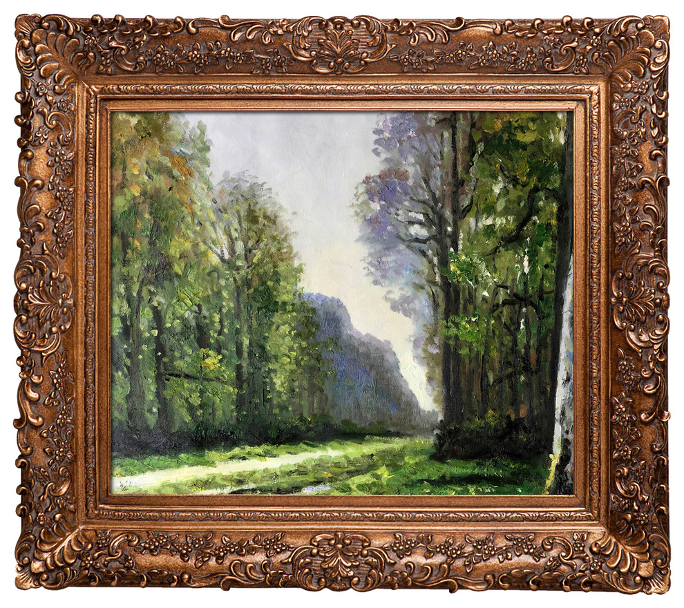 overstockArt The Road to Bas-Breau Fontainebleau Hand Painted Oil Canvas Art by Monet