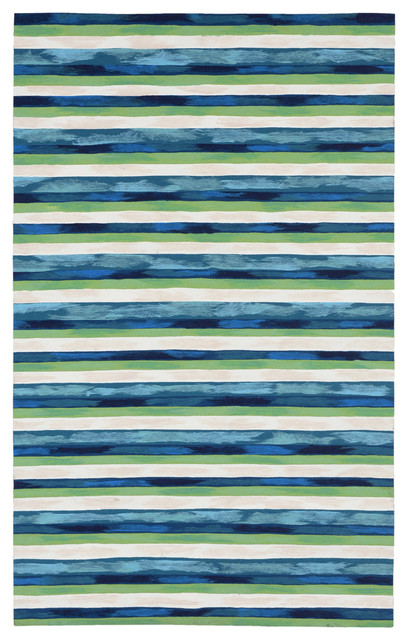 Visions Ii Painted Stripes 4313/03, Cool, 3'6"x5'6"