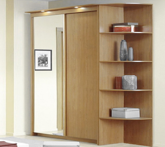 Baikal Solid And Mirror Sliding Doors Wide Wardrobe With