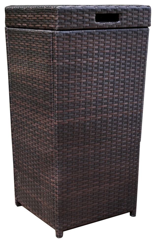 Palm Harbor Outdoor Wicker Trash Bin Tropical Palm Harbor Outdoor Wicker Trash Bin