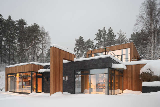 Дом на склоне rustikt-hus-og-facade
