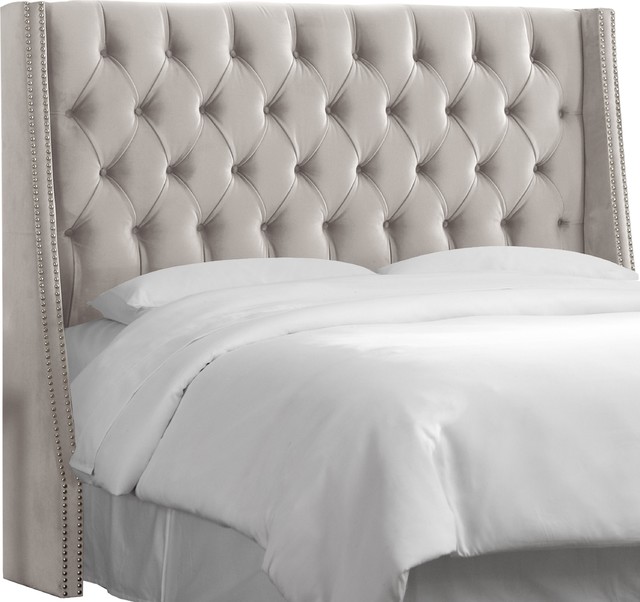 Williams Nail On Tufted Wingback, Tufted Wingback Headboard Queen