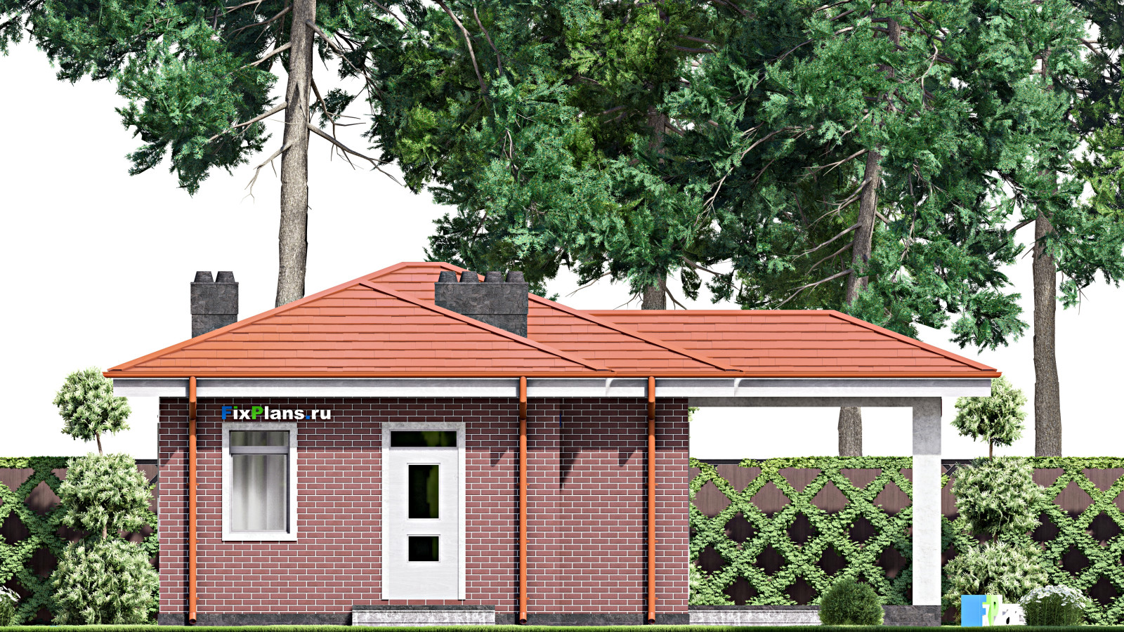 Проект одноэтажного дома 11х10м S44м2 F-15092