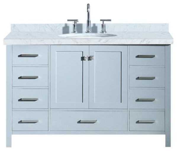 Ariel Cambridge 55 Gray Modern Oval Sink Vanity Transitional Bathroom Vanities And Consoles By Dream Houzz Ariel Cambridge 55 Gray Modern Oval, Modern Bathroom Vanity No Sink