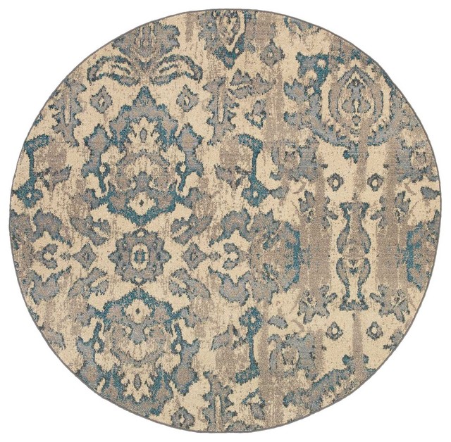 Oriental Weavers Kaleidoscope 8023 Area Rug White Ivory 7 8 X7 Round